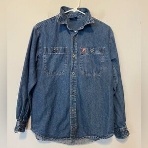Paco Jeans Women’s Denim Shirt Sz Large Cotton Vintage 90's  Long Sleeve Button